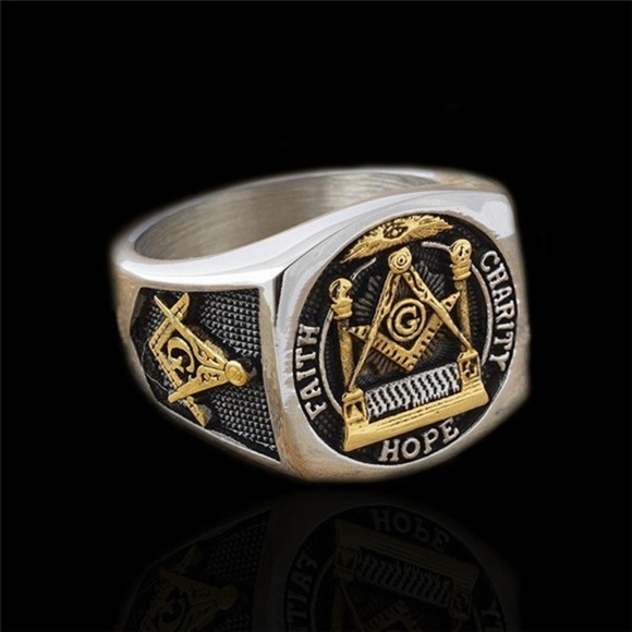 Other - Master Masonic Ring Free  Faith Hope Love Ring